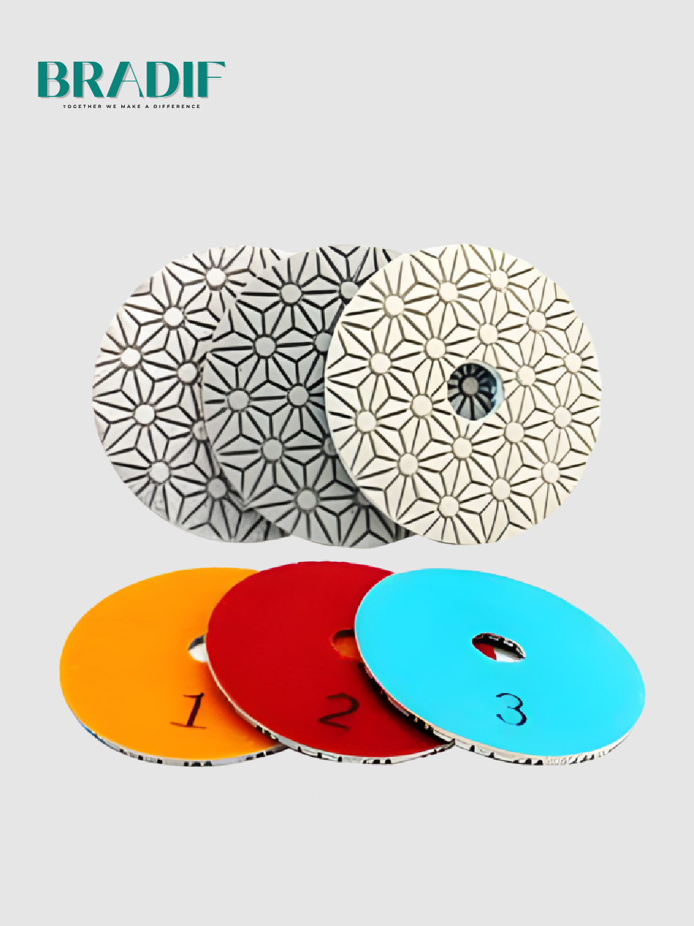 4 INCH 3step diamond polishing pad  1# 2# 3#